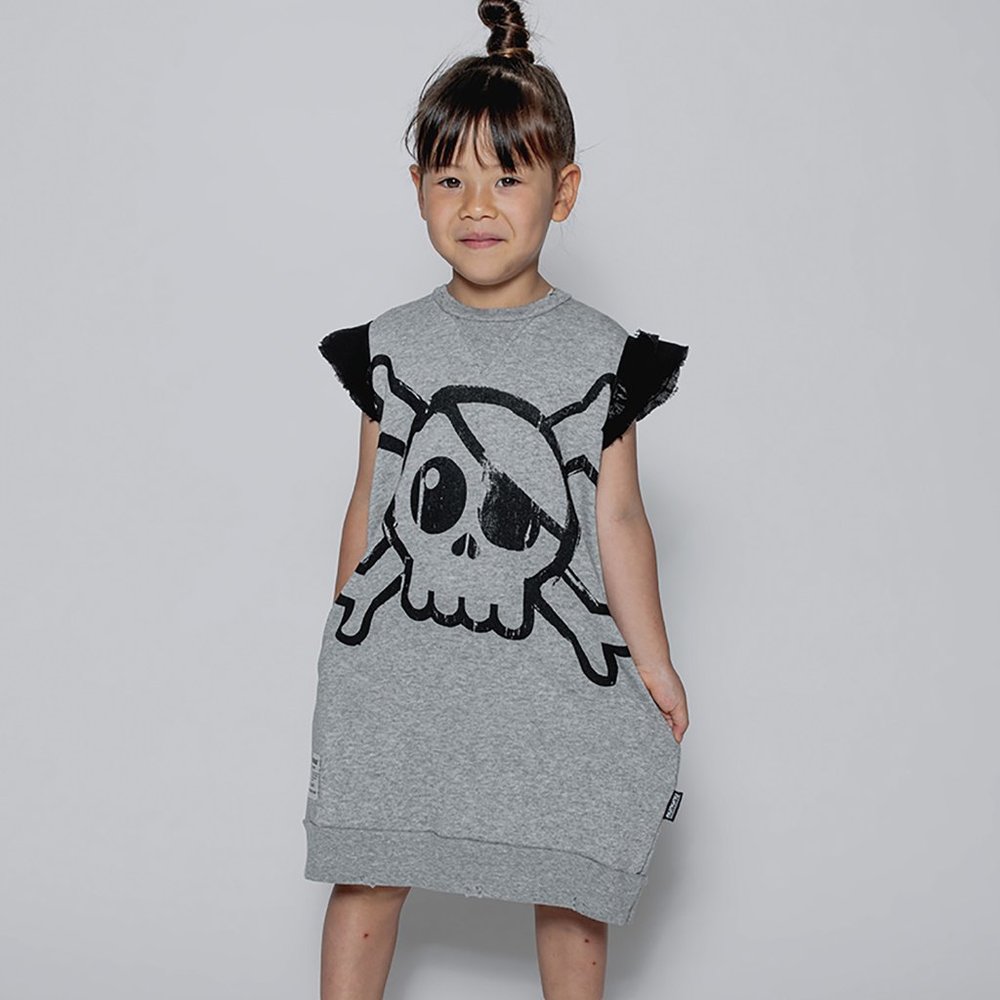 NUNUNU Ruffled Sleeve Sweat Dress